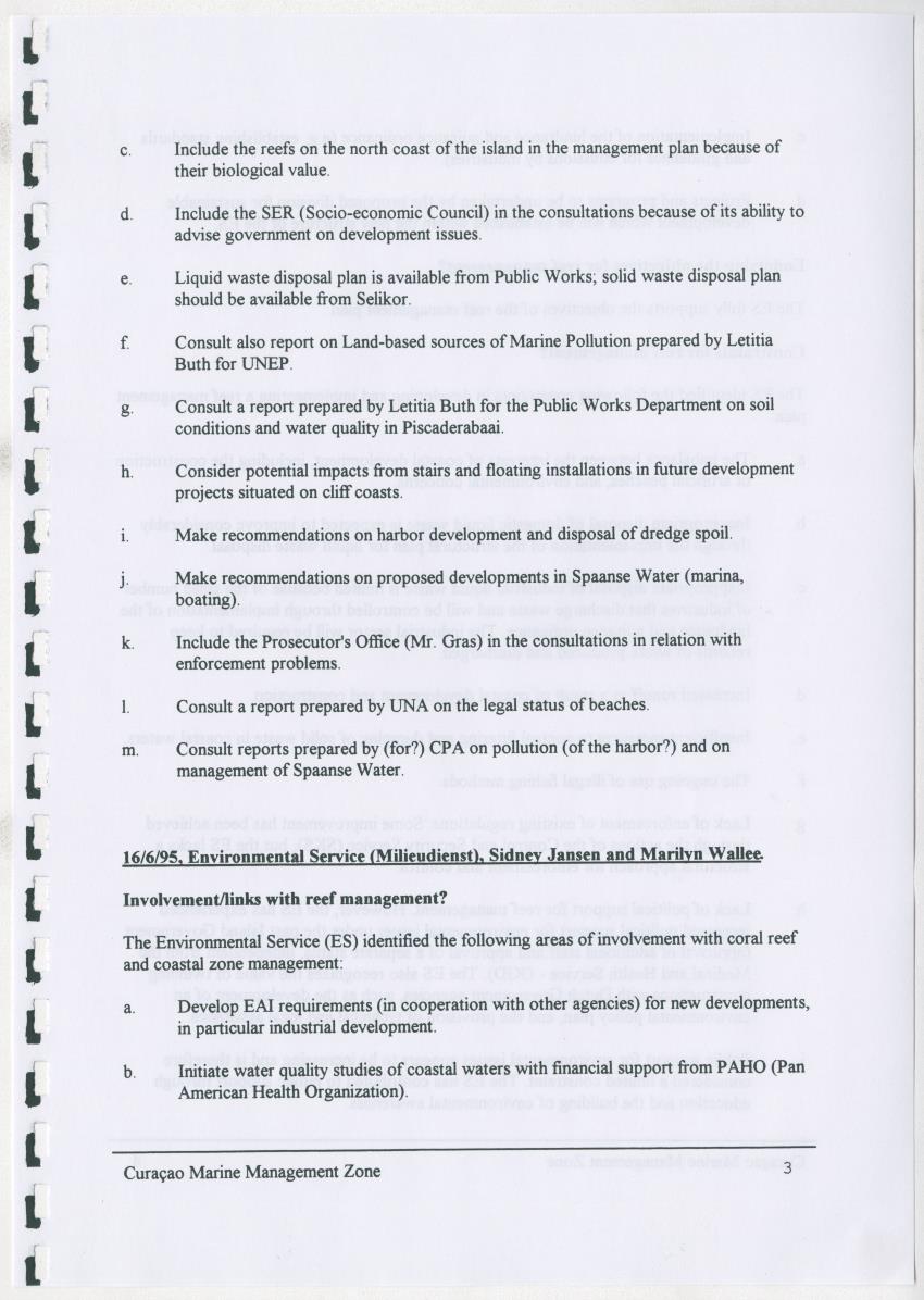 z Curacao marine management zone - A plan for sustainable use of Curacao's reef resources - New Page