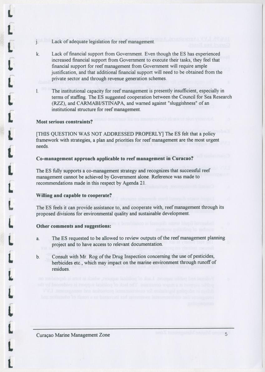 z Curacao marine management zone - A plan for sustainable use of Curacao's reef resources - New Page