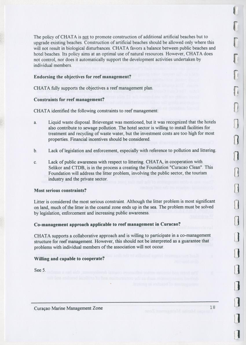 z Curacao marine management zone - A plan for sustainable use of Curacao's reef resources - New Page
