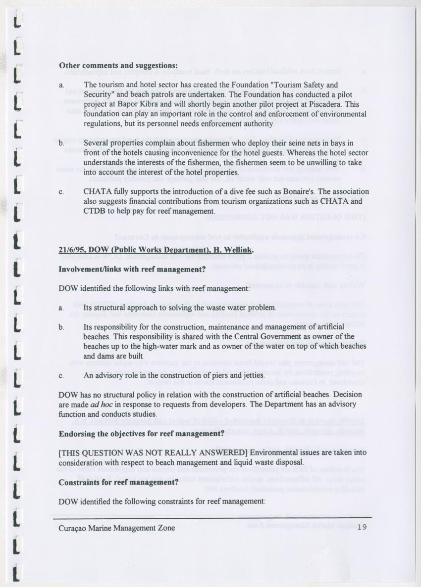 z Curacao marine management zone - A plan for sustainable use of Curacao's reef resources - New Page