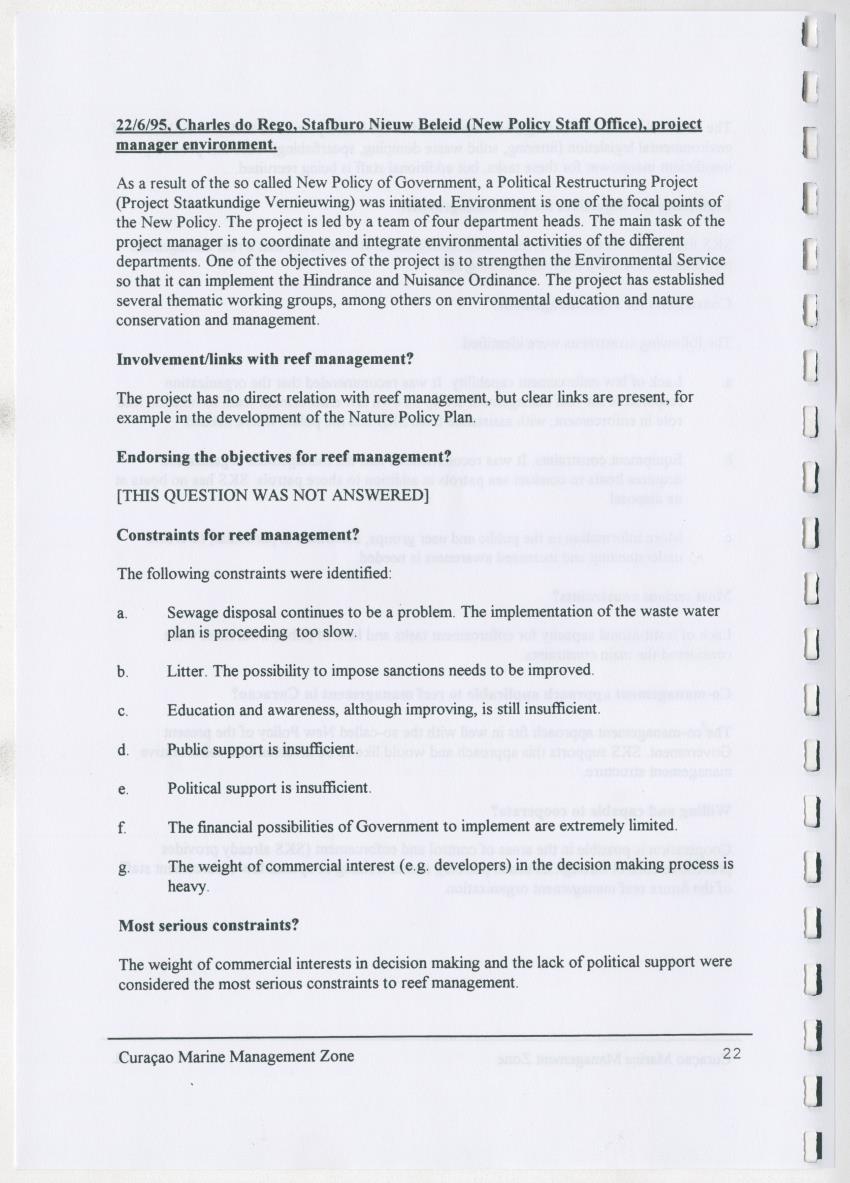 z Curacao marine management zone - A plan for sustainable use of Curacao's reef resources - New Page