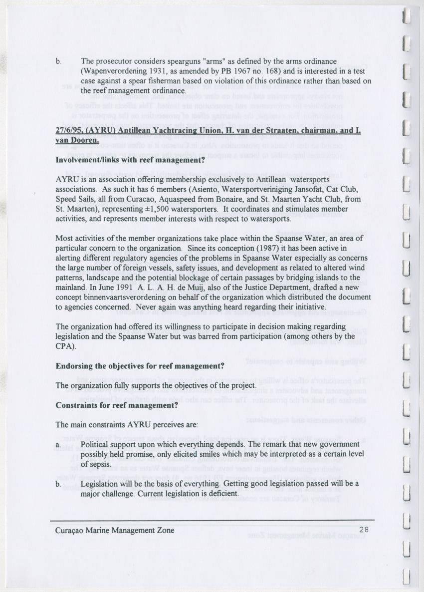 z Curacao marine management zone - A plan for sustainable use of Curacao's reef resources - New Page