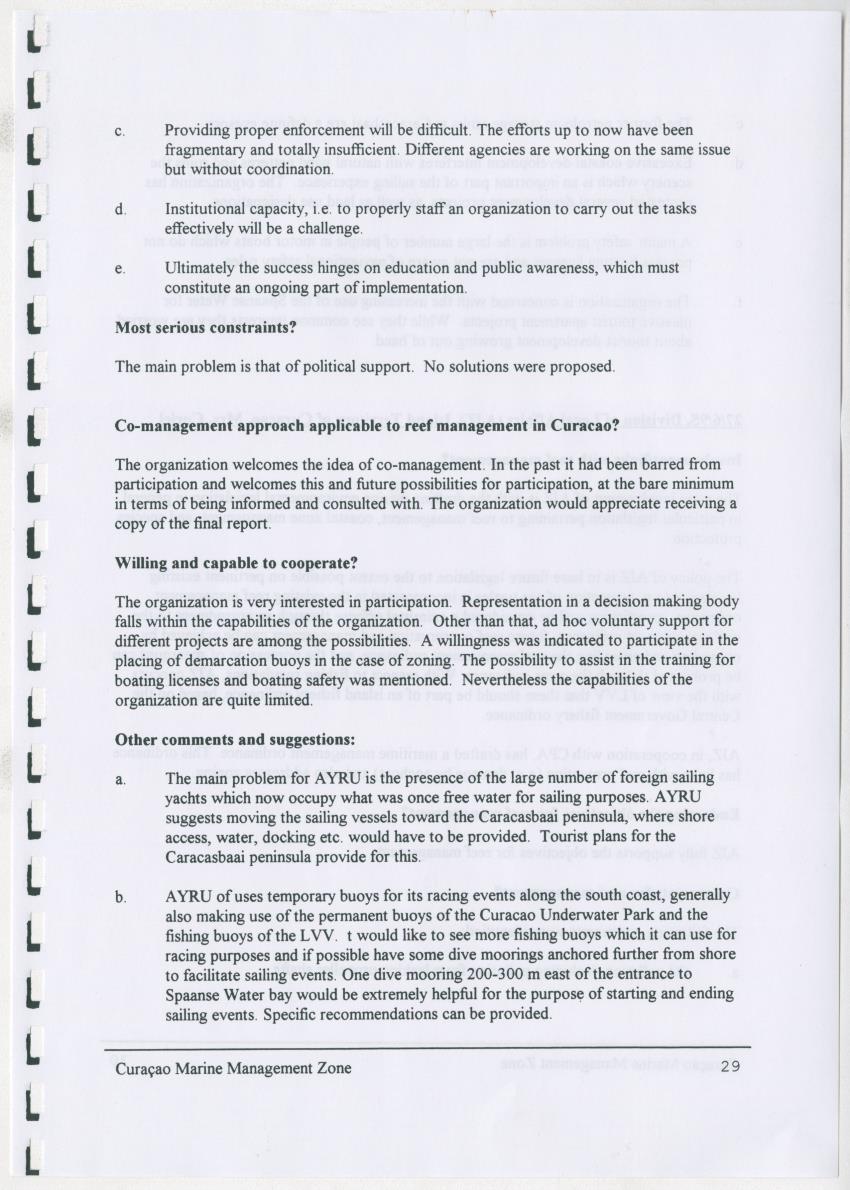 z Curacao marine management zone - A plan for sustainable use of Curacao's reef resources - New Page