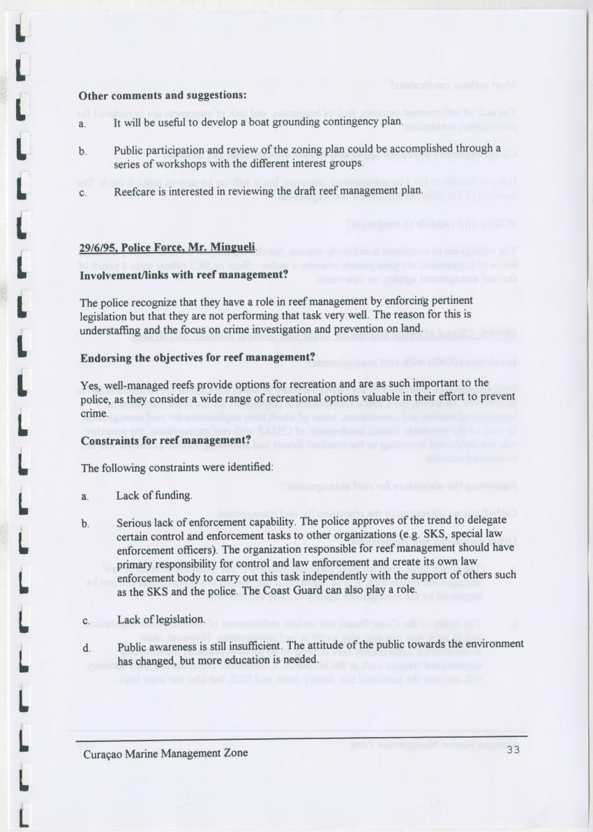 z Curacao marine management zone - A plan for sustainable use of Curacao's reef resources - New Page