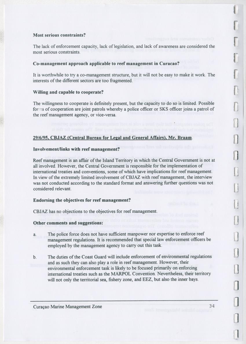 z Curacao marine management zone - A plan for sustainable use of Curacao's reef resources - New Page