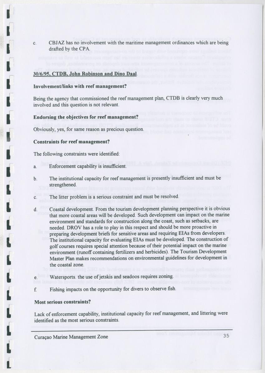 z Curacao marine management zone - A plan for sustainable use of Curacao's reef resources - New Page