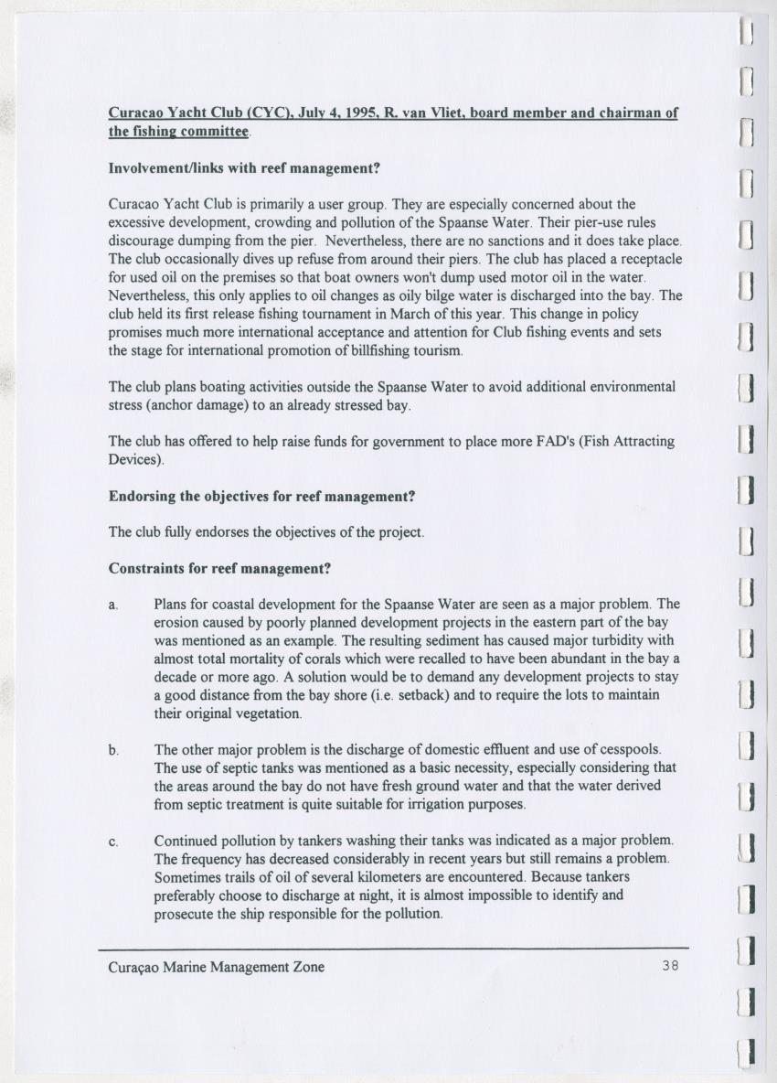 z Curacao marine management zone - A plan for sustainable use of Curacao's reef resources - New Page
