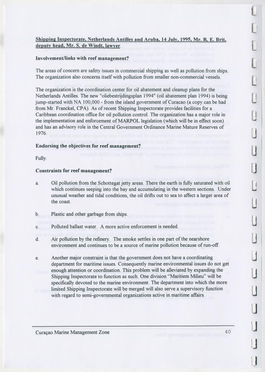 z Curacao marine management zone - A plan for sustainable use of Curacao's reef resources - New Page