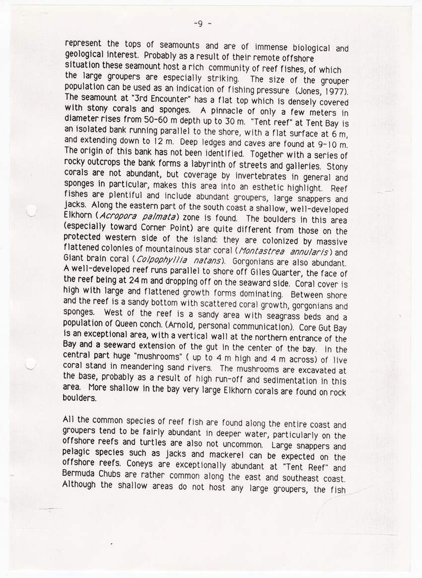 Saba Marine Park - A proposal for integrated marine resource management in Saba - New Page