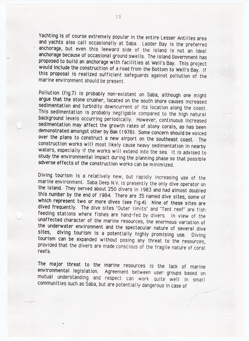 Saba Marine Park - A proposal for integrated marine resource management in Saba - New Page
