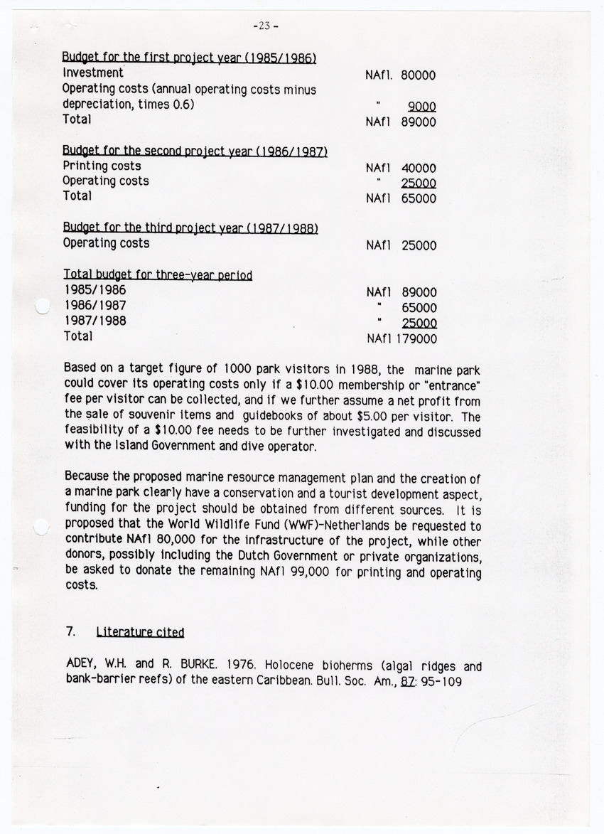 Saba Marine Park - A proposal for integrated marine resource management in Saba - New Page