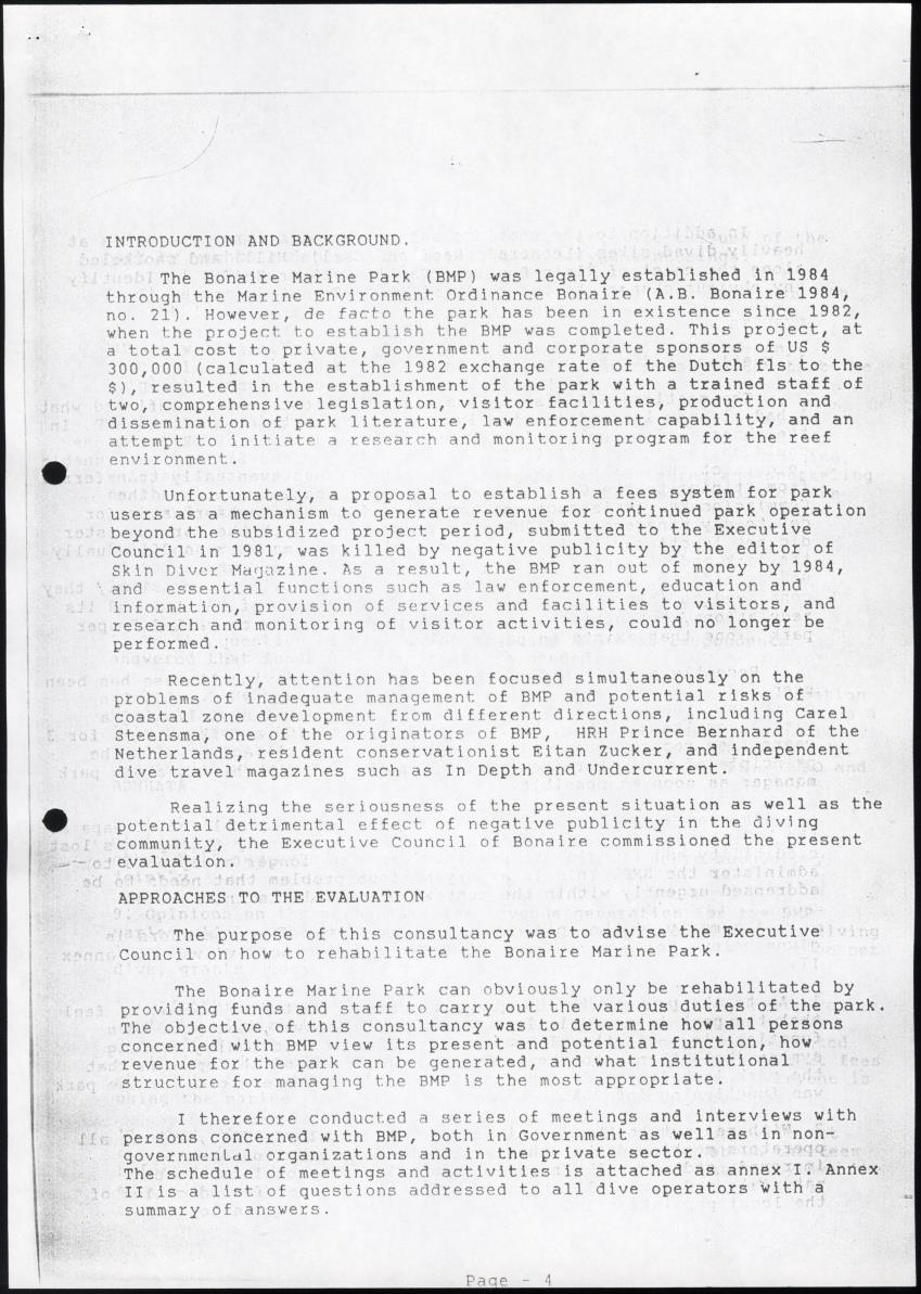 z Rehabilitation of the Bonaire Marine Park - Report of an evaluation of the existing situation. Recommendations and action plan for improvements - New Page