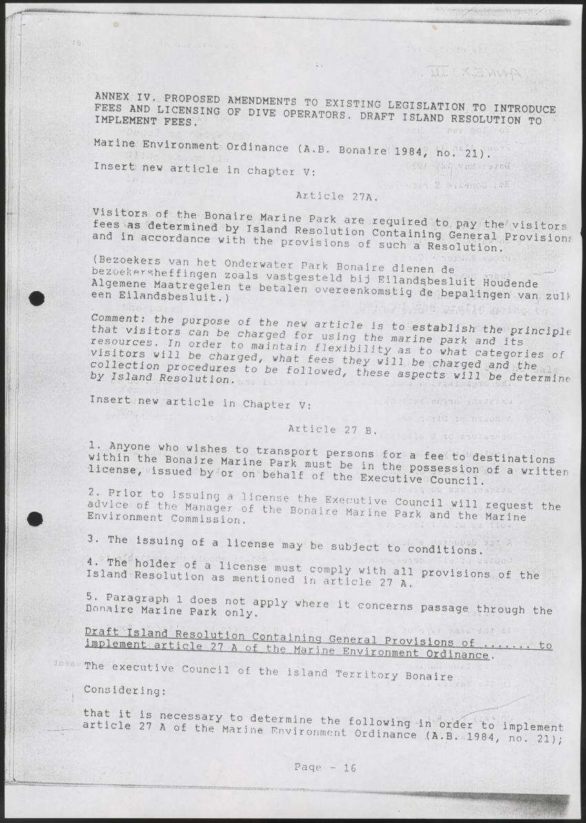 z Rehabilitation of the Bonaire Marine Park - Report of an evaluation of the existing situation. Recommendations and action plan for improvements - New Page