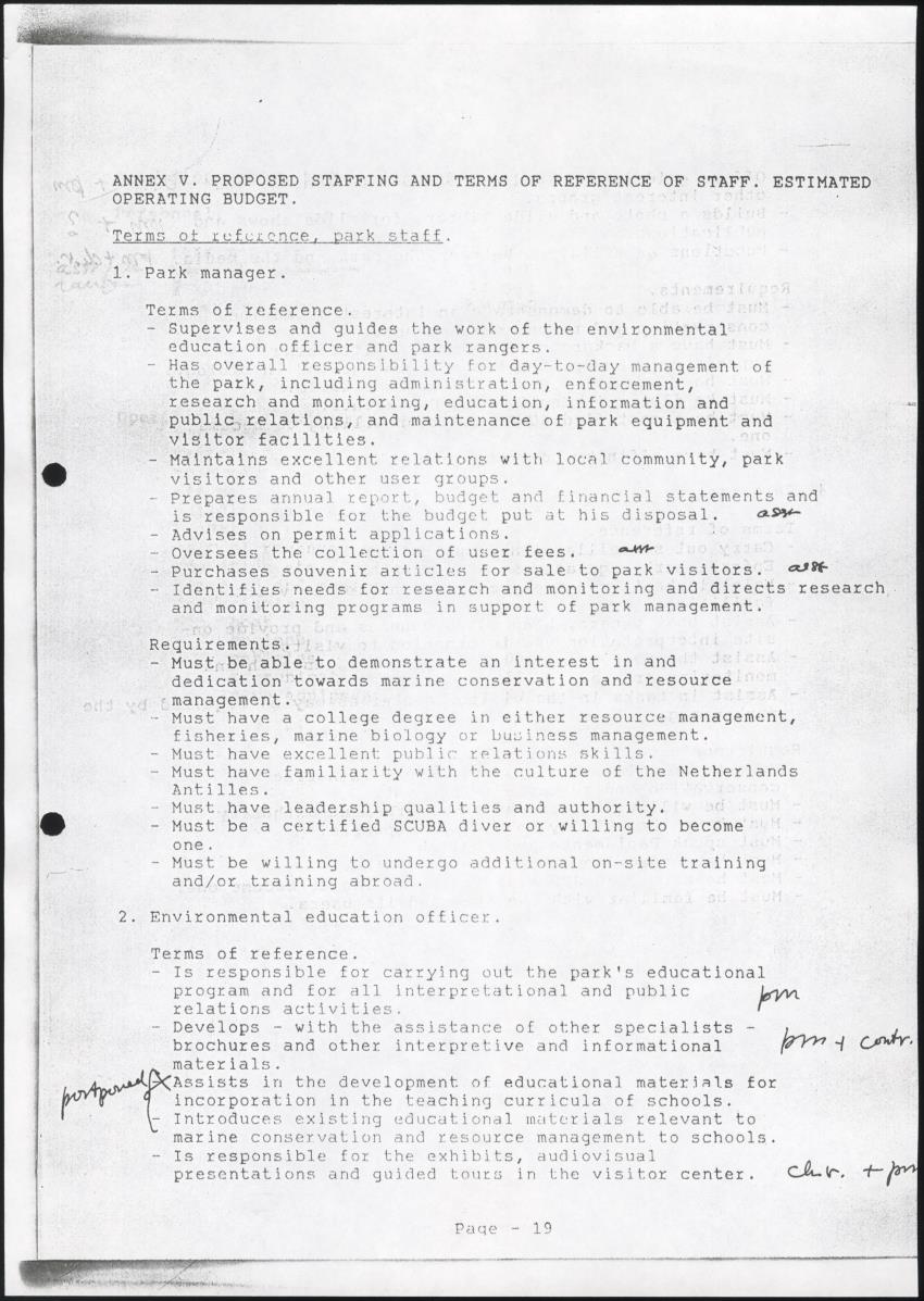 z Rehabilitation of the Bonaire Marine Park - Report of an evaluation of the existing situation. Recommendations and action plan for improvements - New Page