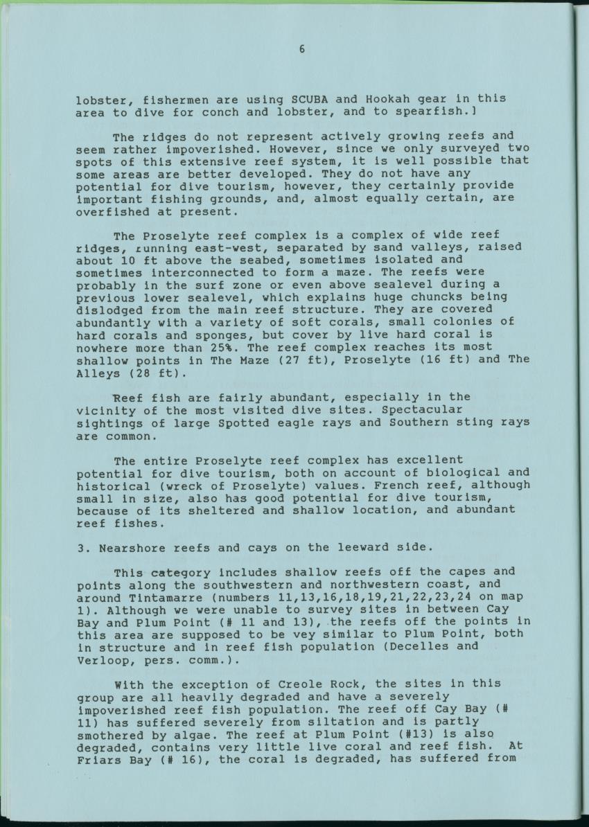 z Towards conservation of the marine environment St. Maarten / St. Martin - report of a preliminary reef survey prepared for Stinapa St. Maarten - New Page
