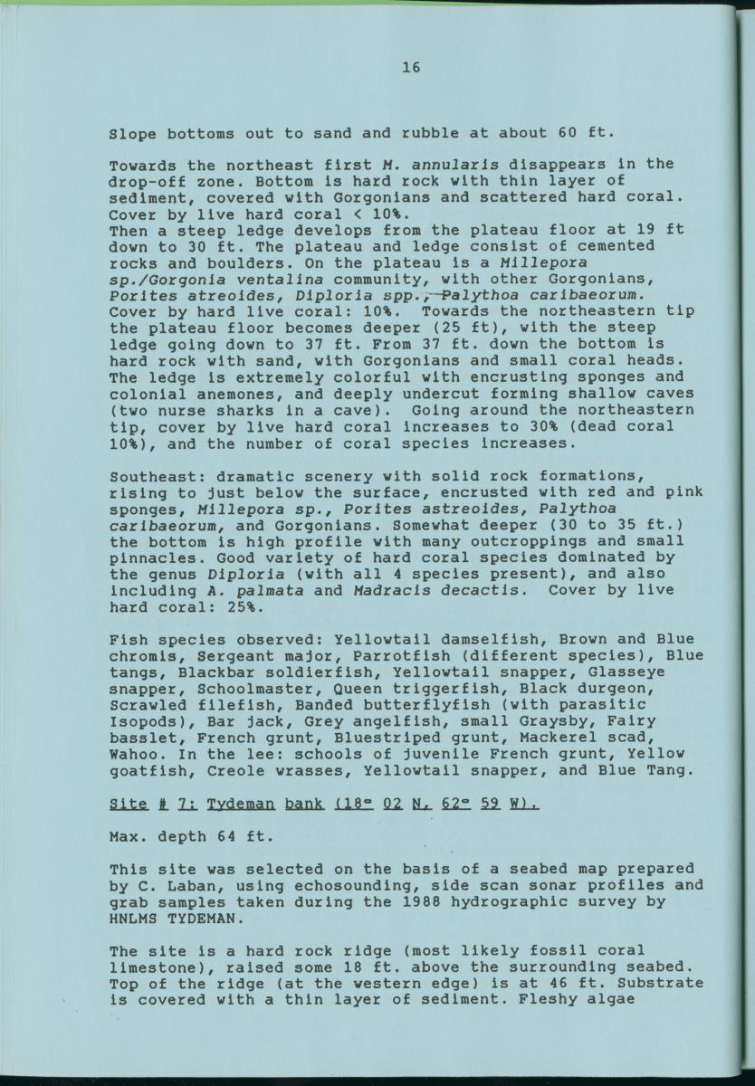 z Towards conservation of the marine environment St. Maarten / St. Martin - report of a preliminary reef survey prepared for Stinapa St. Maarten - New Page