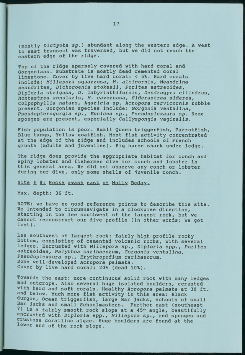 z Towards conservation of the marine environment St. Maarten / St. Martin - report of a preliminary reef survey prepared for Stinapa St. Maarten - New Page