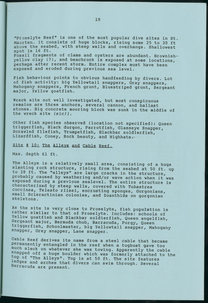 z Towards conservation of the marine environment St. Maarten / St. Martin - report of a preliminary reef survey prepared for Stinapa St. Maarten - New Page