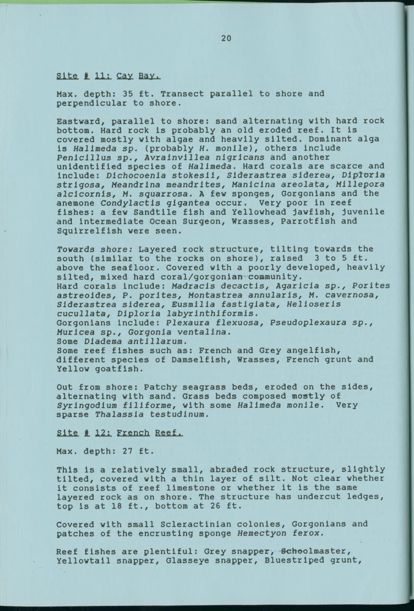 z Towards conservation of the marine environment St. Maarten / St. Martin - report of a preliminary reef survey prepared for Stinapa St. Maarten - New Page