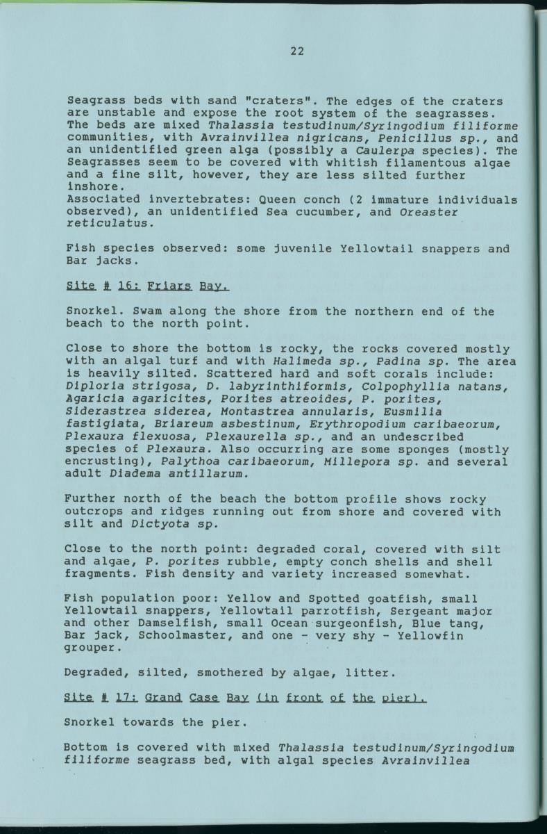 z Towards conservation of the marine environment St. Maarten / St. Martin - report of a preliminary reef survey prepared for Stinapa St. Maarten - New Page