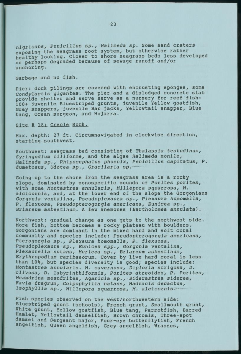 z Towards conservation of the marine environment St. Maarten / St. Martin - report of a preliminary reef survey prepared for Stinapa St. Maarten - New Page