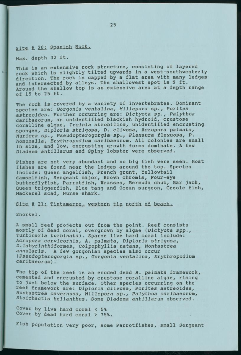 z Towards conservation of the marine environment St. Maarten / St. Martin - report of a preliminary reef survey prepared for Stinapa St. Maarten - New Page