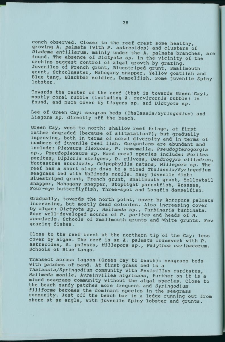 z Towards conservation of the marine environment St. Maarten / St. Martin - report of a preliminary reef survey prepared for Stinapa St. Maarten - New Page