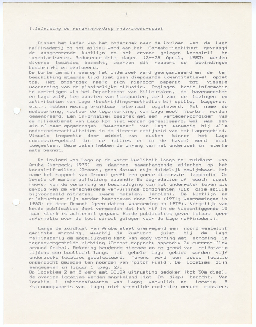 z Orienterend onderzoek naar de invloed van vervuiling op de kust bij de Lago raffinaderij, Aruba - New Page