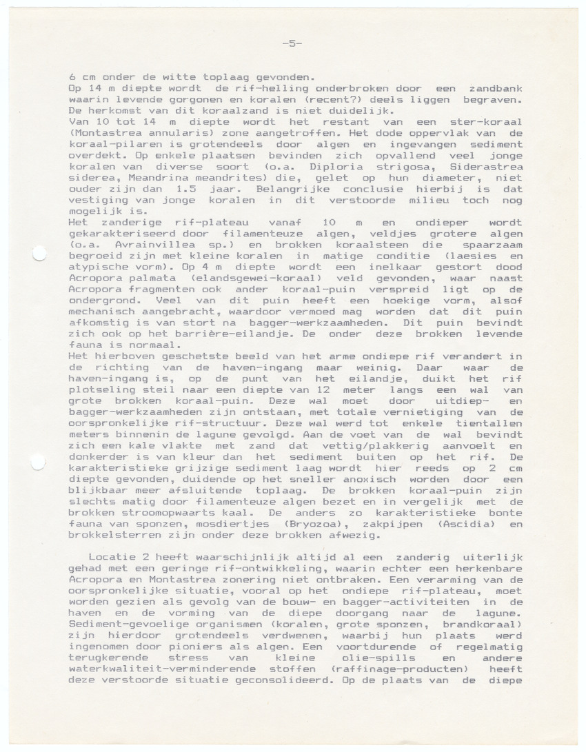 z Orienterend onderzoek naar de invloed van vervuiling op de kust bij de Lago raffinaderij, Aruba - New Page