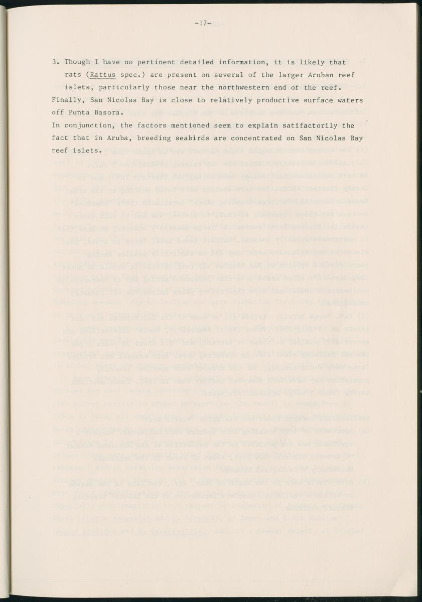 Z Report on 1984 survey of marine birds of Aruba, Netherlands Antilles - New Page