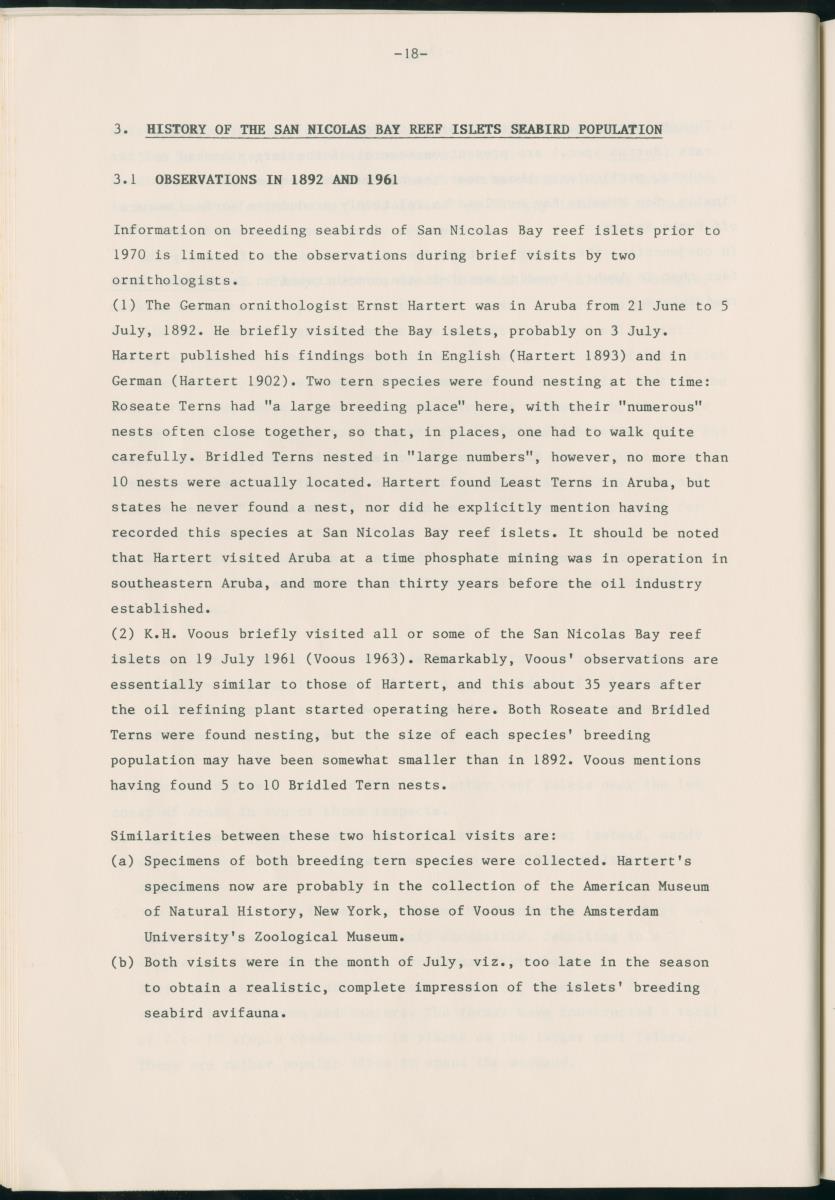 Z Report on 1984 survey of marine birds of Aruba, Netherlands Antilles - New Page