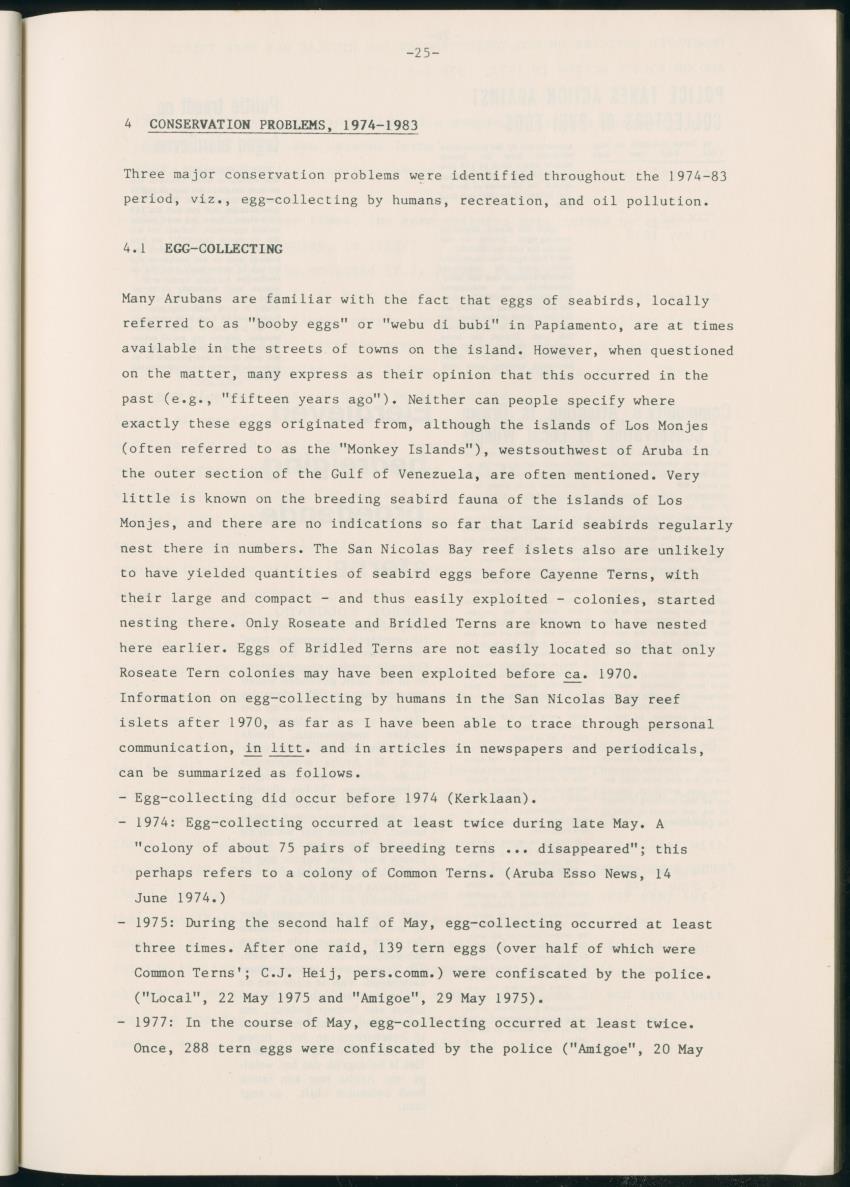 Z Report on 1984 survey of marine birds of Aruba, Netherlands Antilles - New Page