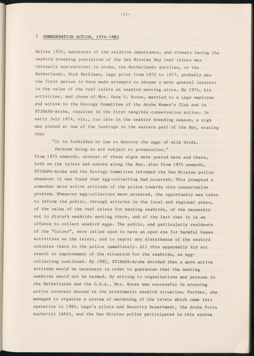 Z Report on 1984 survey of marine birds of Aruba, Netherlands Antilles - New Page