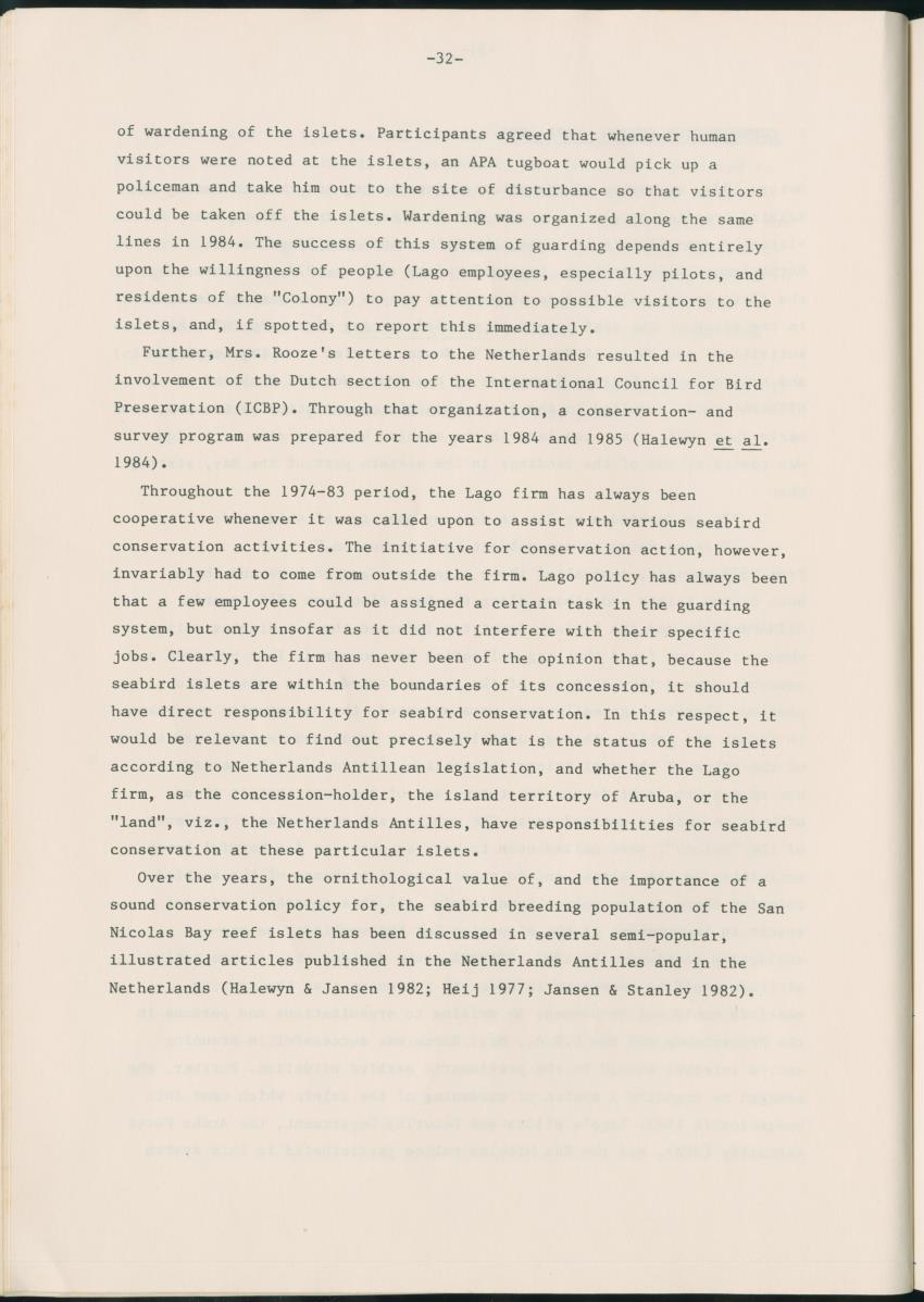 Z Report on 1984 survey of marine birds of Aruba, Netherlands Antilles - New Page