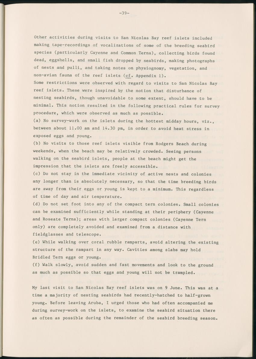 Z Report on 1984 survey of marine birds of Aruba, Netherlands Antilles - New Page