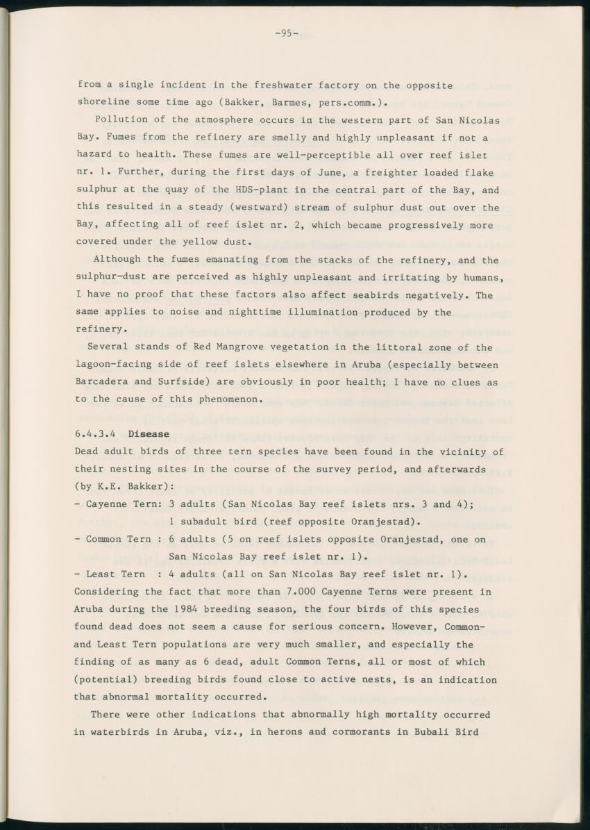 Z Report on 1984 survey of marine birds of Aruba, Netherlands Antilles - New Page