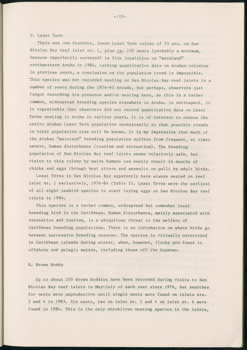 Z Report on 1984 survey of marine birds of Aruba, Netherlands Antilles - New Page