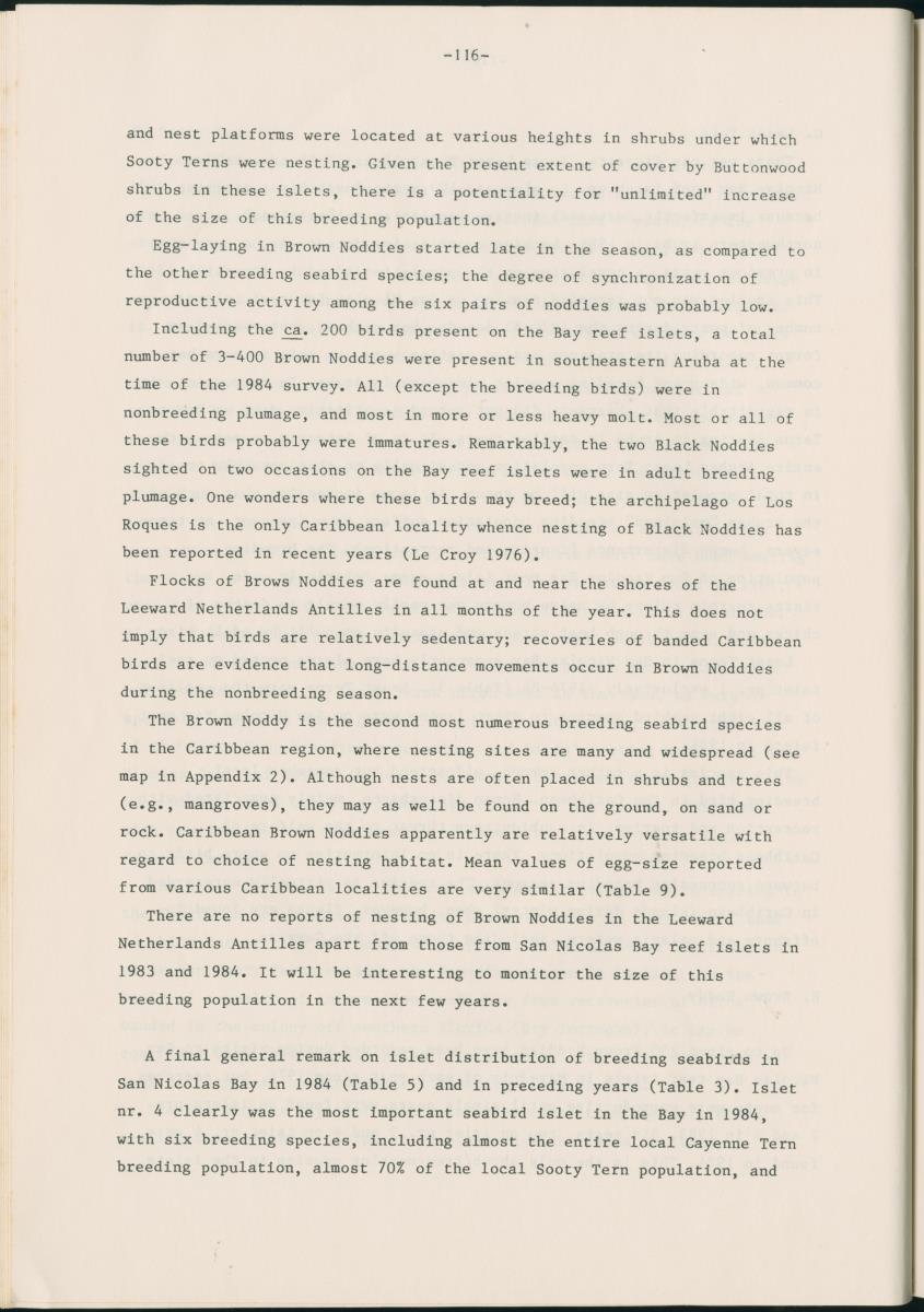 Z Report on 1984 survey of marine birds of Aruba, Netherlands Antilles - New Page