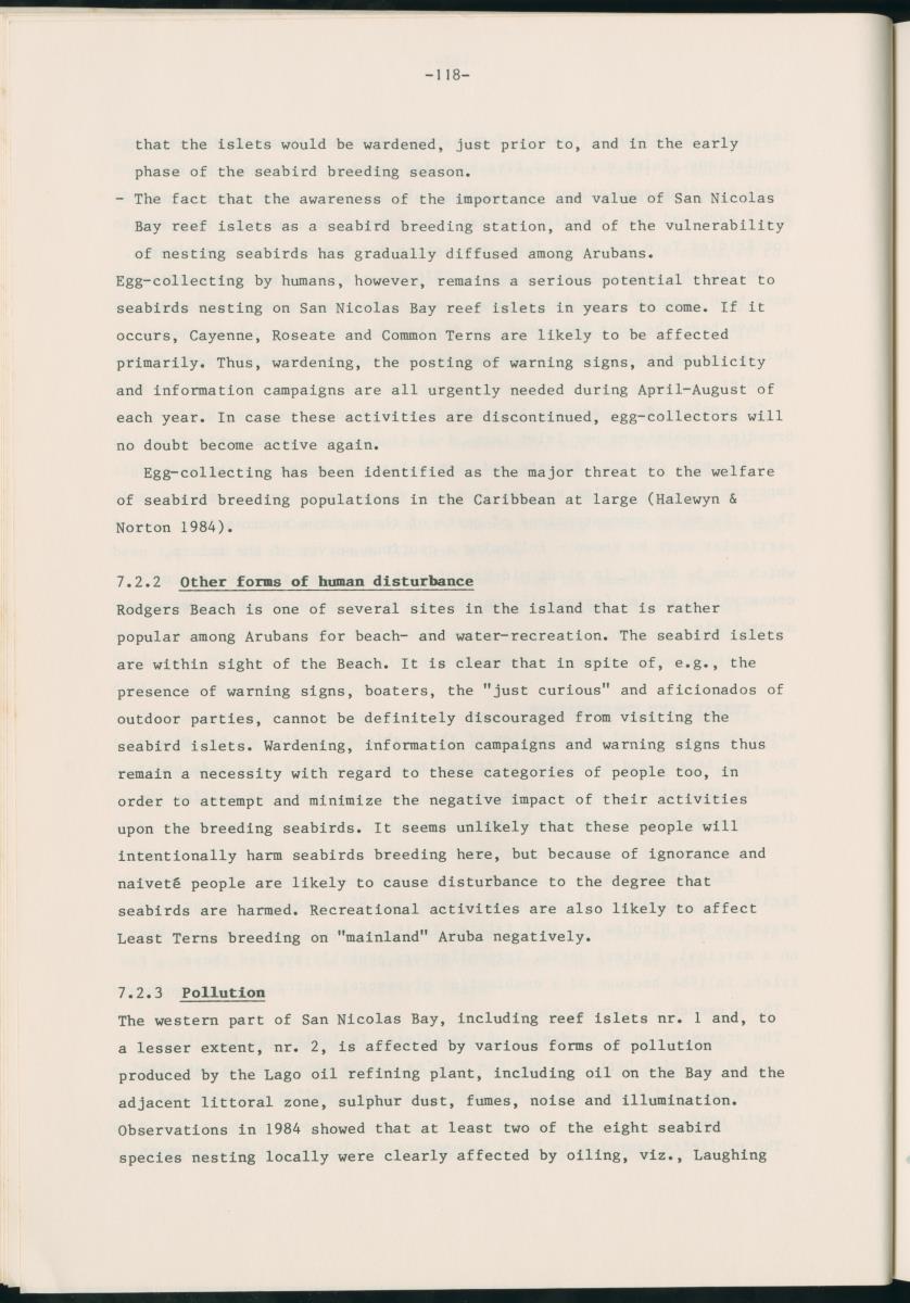 Z Report on 1984 survey of marine birds of Aruba, Netherlands Antilles - New Page