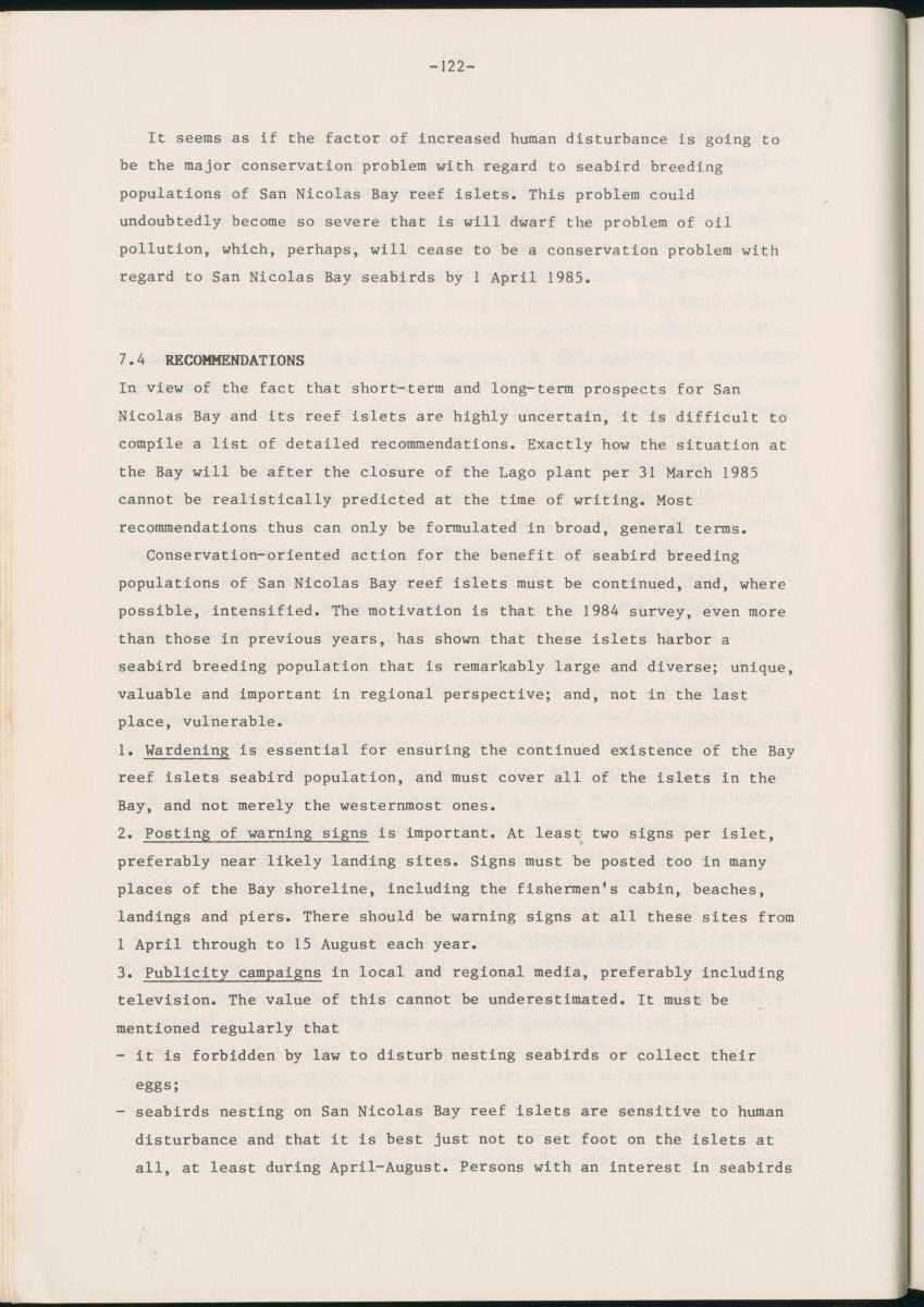 Z Report on 1984 survey of marine birds of Aruba, Netherlands Antilles - New Page