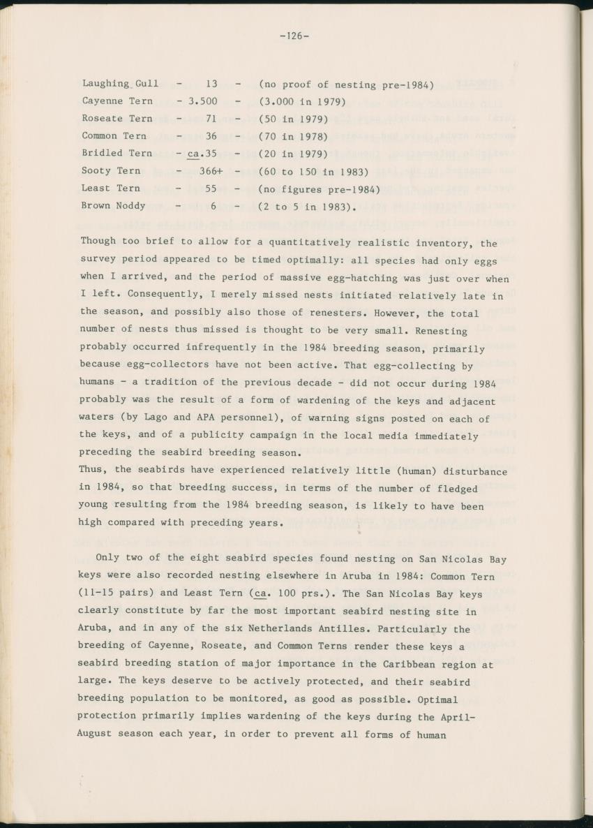 Z Report on 1984 survey of marine birds of Aruba, Netherlands Antilles - New Page