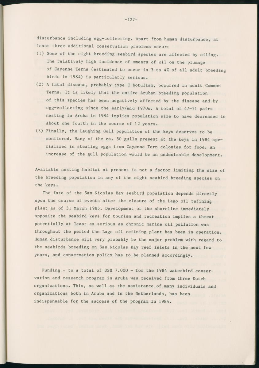 Z Report on 1984 survey of marine birds of Aruba, Netherlands Antilles - New Page