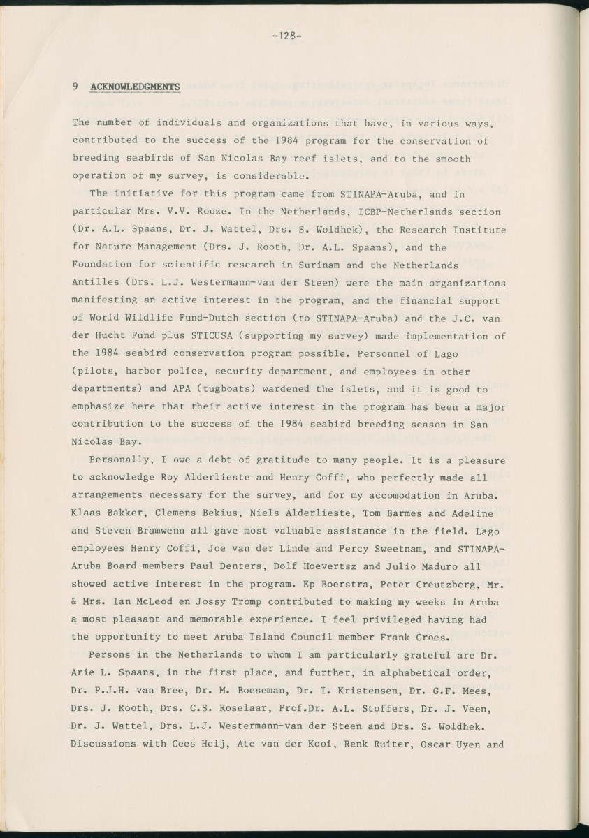 Z Report on 1984 survey of marine birds of Aruba, Netherlands Antilles - New Page