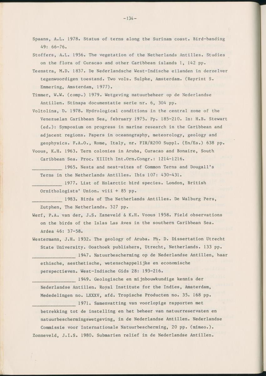 Z Report on 1984 survey of marine birds of Aruba, Netherlands Antilles - New Page