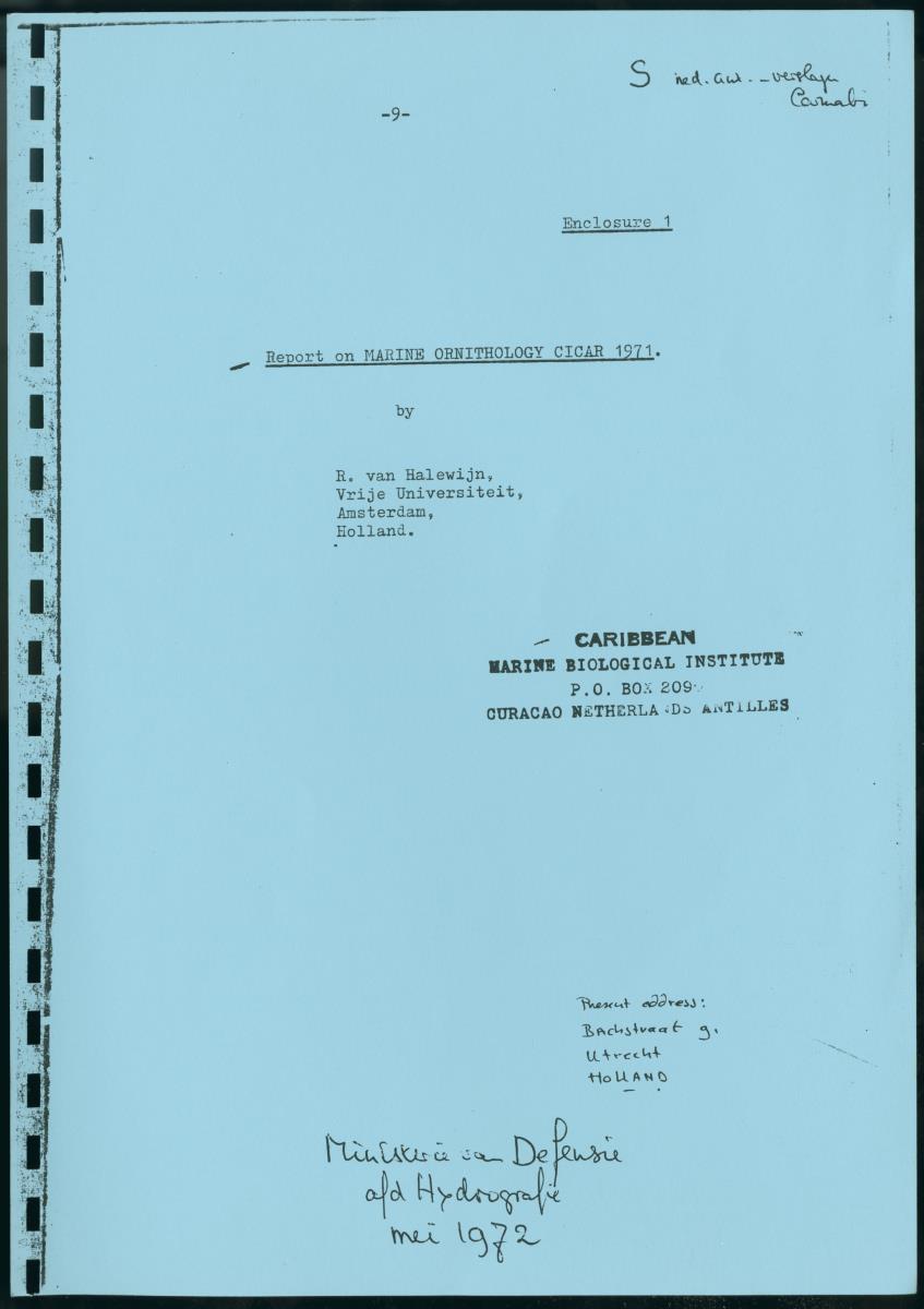 Report on Marine Ornithology CICAR 1971 - Page 1