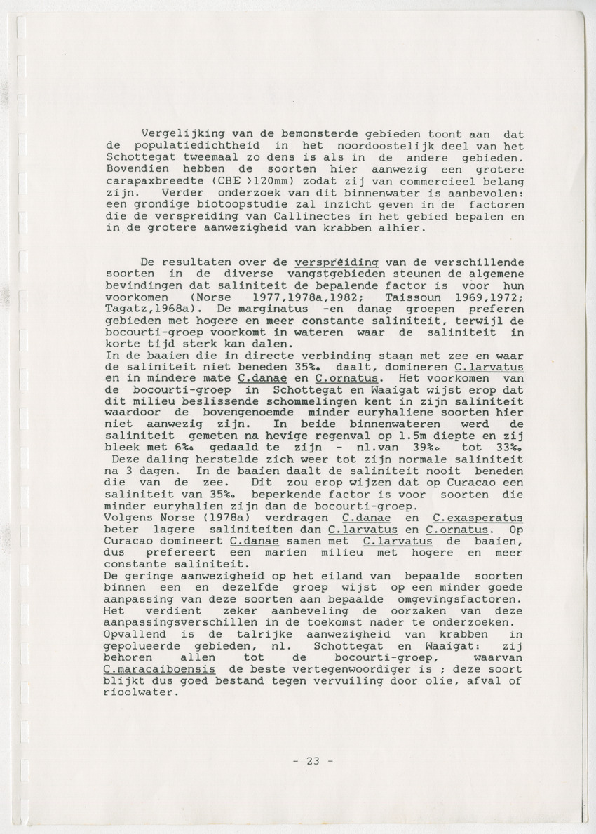 Z Verspreiding en populatiegrootte van Callinectes spp. Op Curacao - New Page