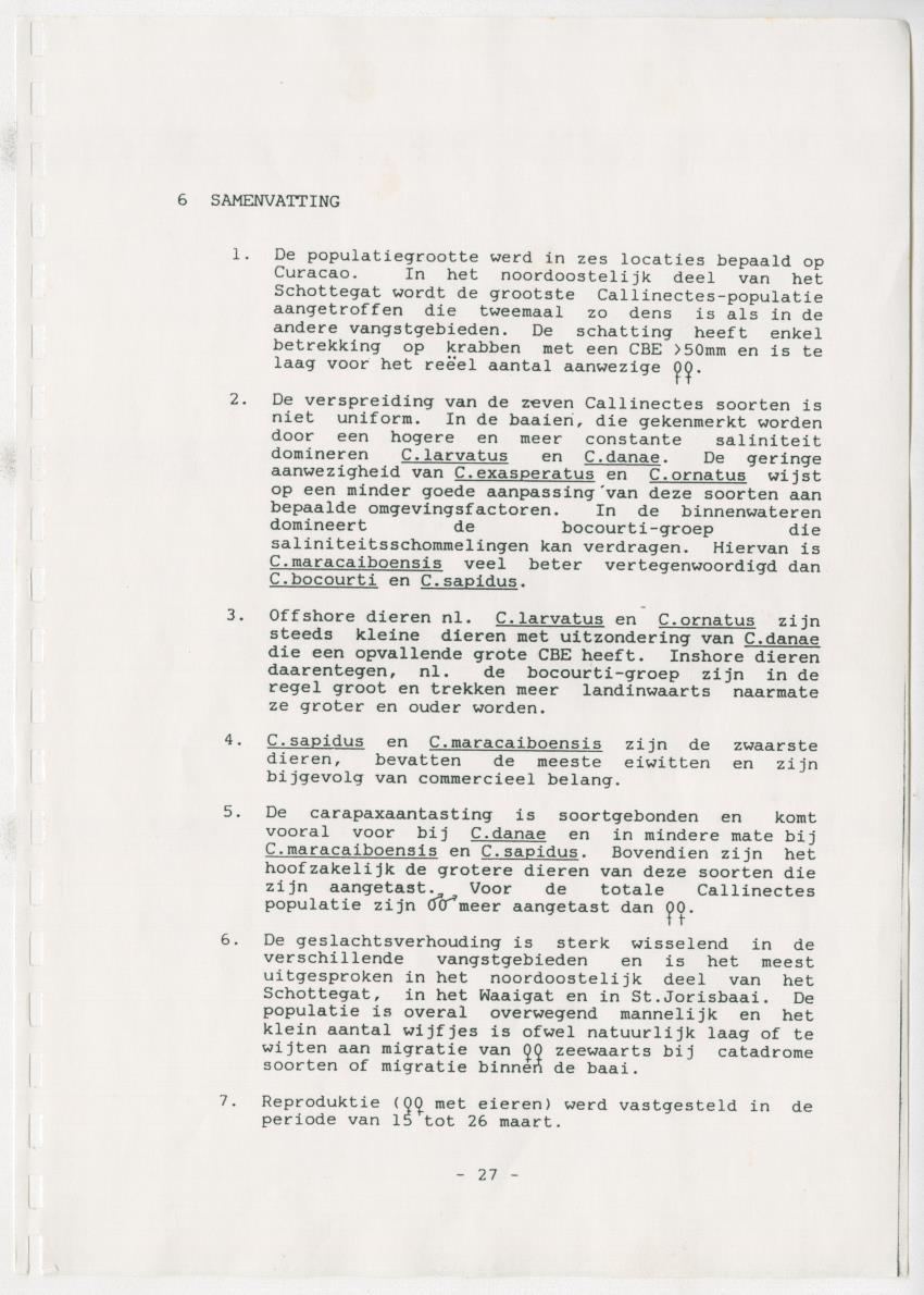 Z Verspreiding en populatiegrootte van Callinectes spp. Op Curacao - New Page