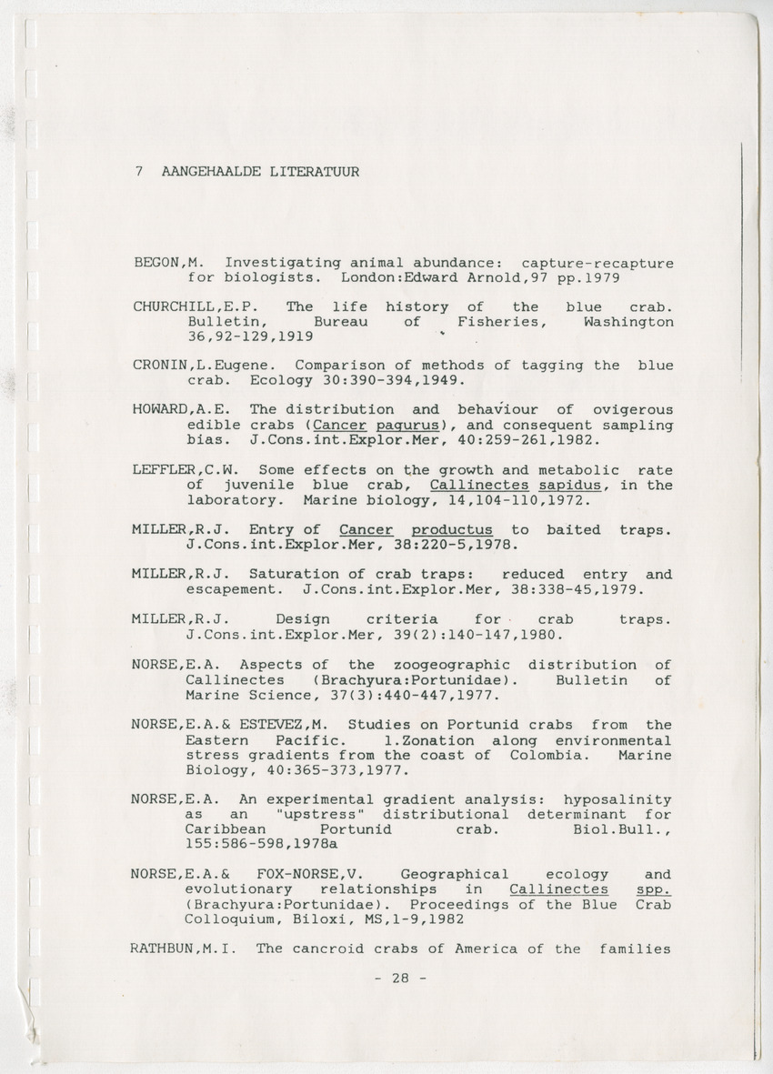 Z Verspreiding en populatiegrootte van Callinectes spp. Op Curacao - New Page