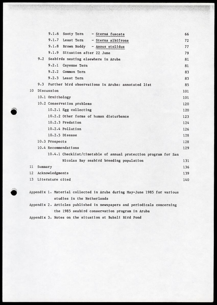 Marine birds of Aruba - Report on 1985 survey and conservation campaign - New Page
