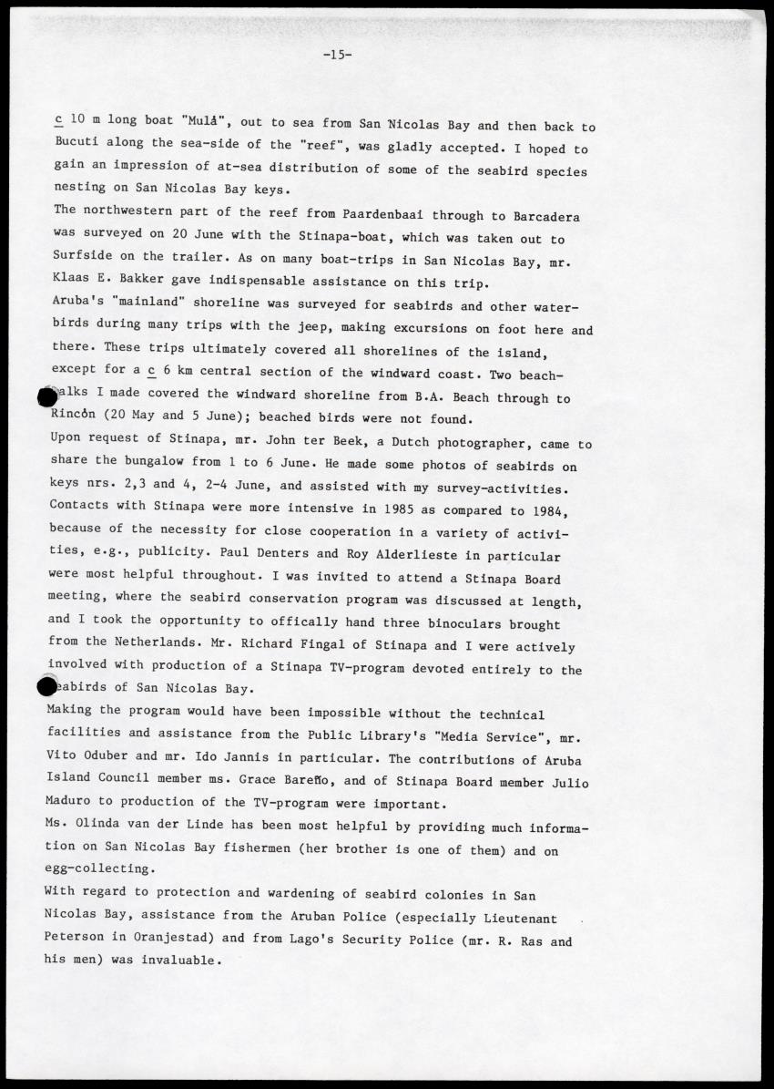 Marine birds of Aruba - Report on 1985 survey and conservation campaign - New Page